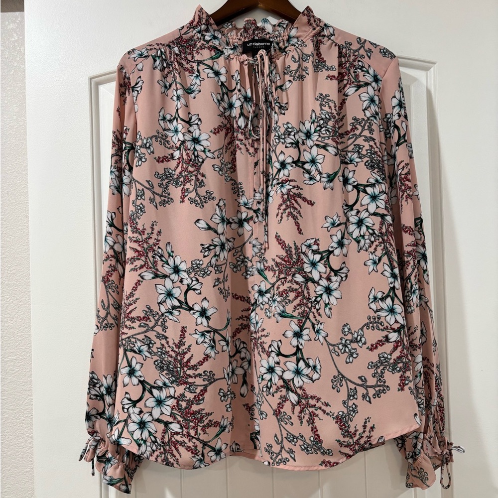 Liz Claiborne Career Cherry Blossom Blouse | Size XL